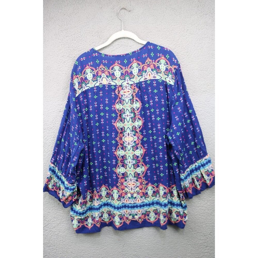 Adrienne Vittadini 3/4 Bell Sleeve Tunic-Size 3X-BOHO-Whimsigoth - Picture 10 of 12